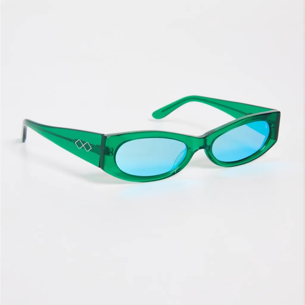 Karen Wazen Ciara Green Tea Mirror Sunglasses - Image 6
