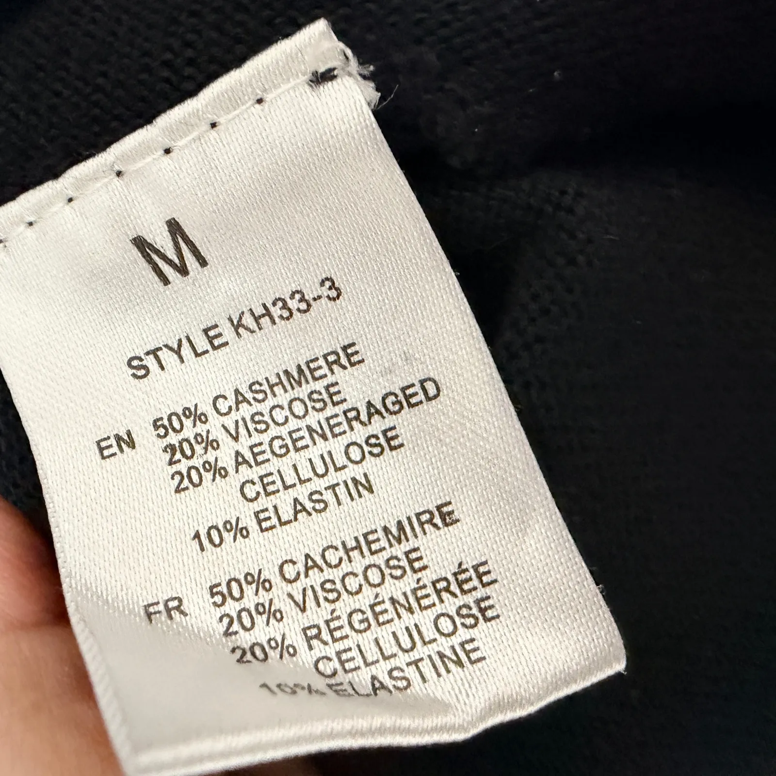 Kerisma Kira Wrap Sweater Black Size Medium Cashmere Blend Draped Asymmetrical - Image 5