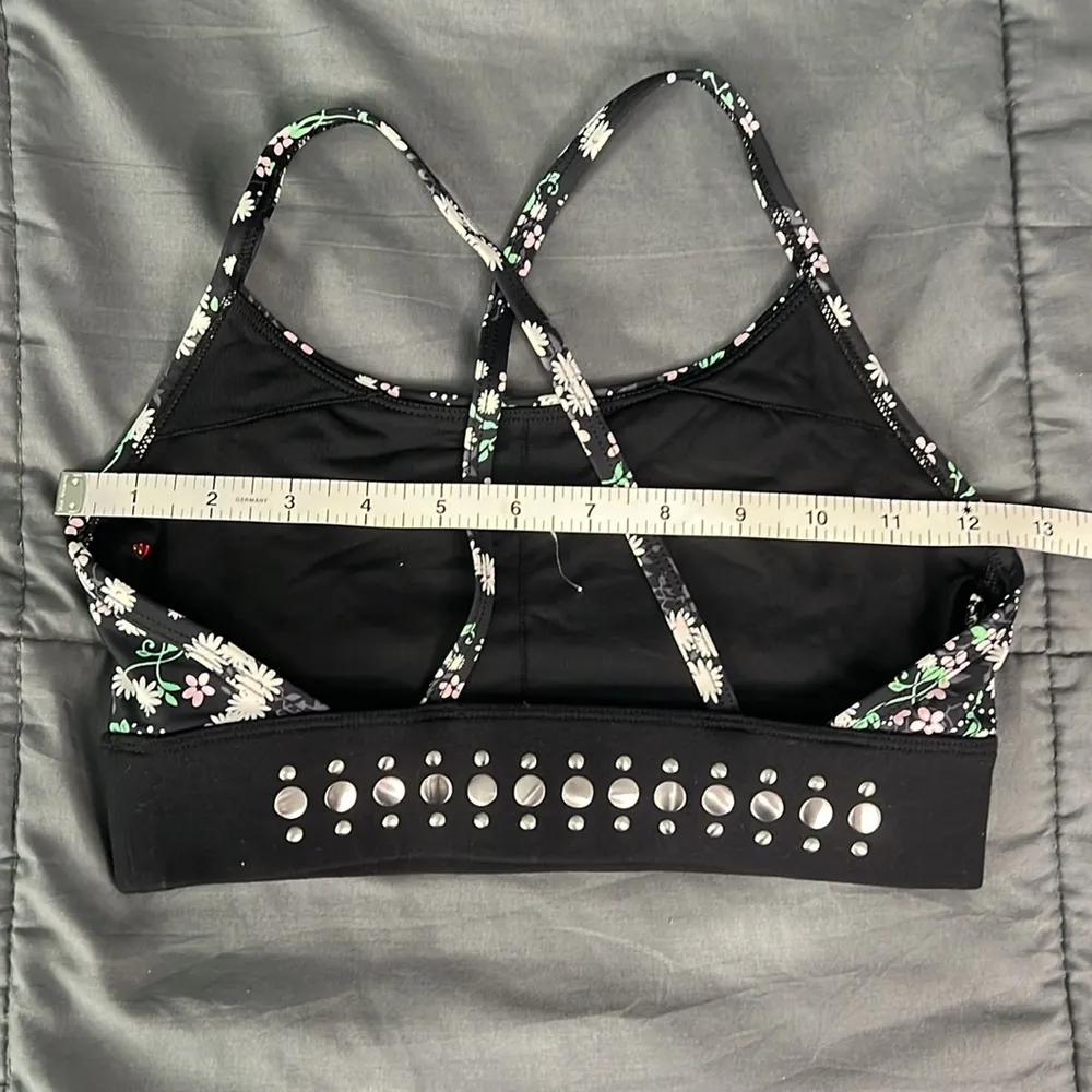 Lorna Jane Black Floral Studded Sports Bra *Estimated Size XS - Image 6