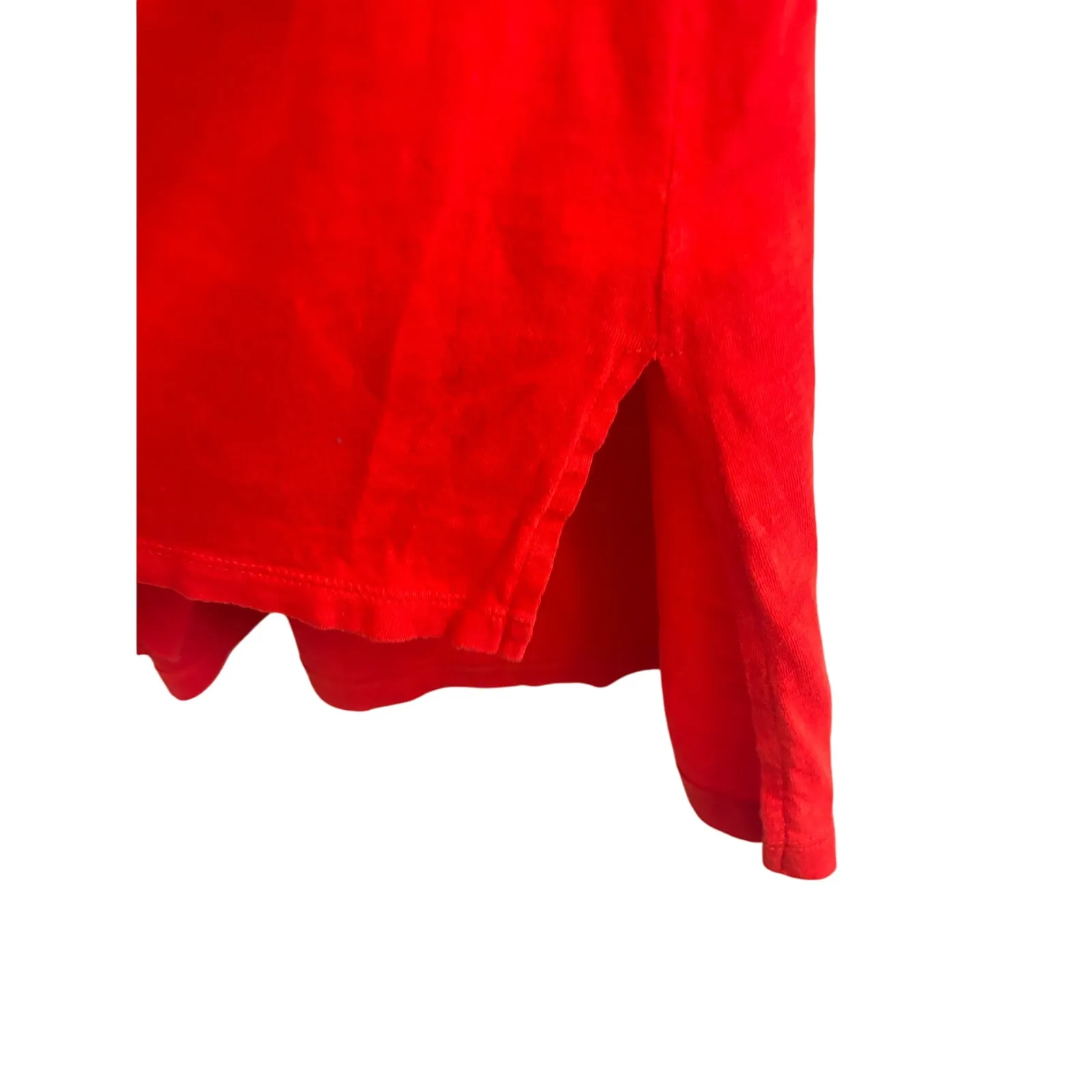 Eileen Fisher Organic Cotton Red Orange Top Tunic Slit Sustainable Size PP 2/4P - Image 3