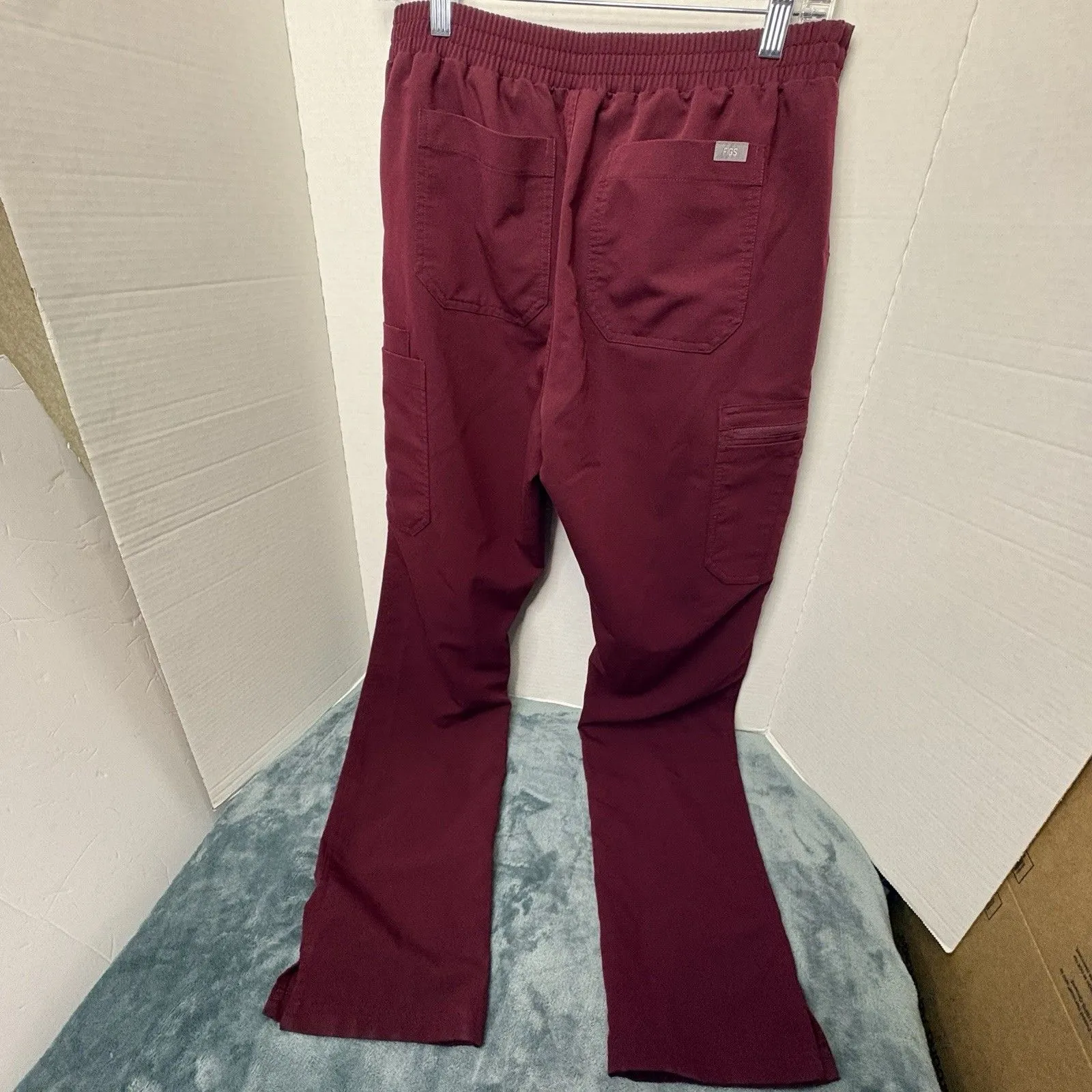 FIGS Women’s High Waisted Yola Skinny Scrub Pants Burgundy Medium Tall TW2000T Red - Image 7