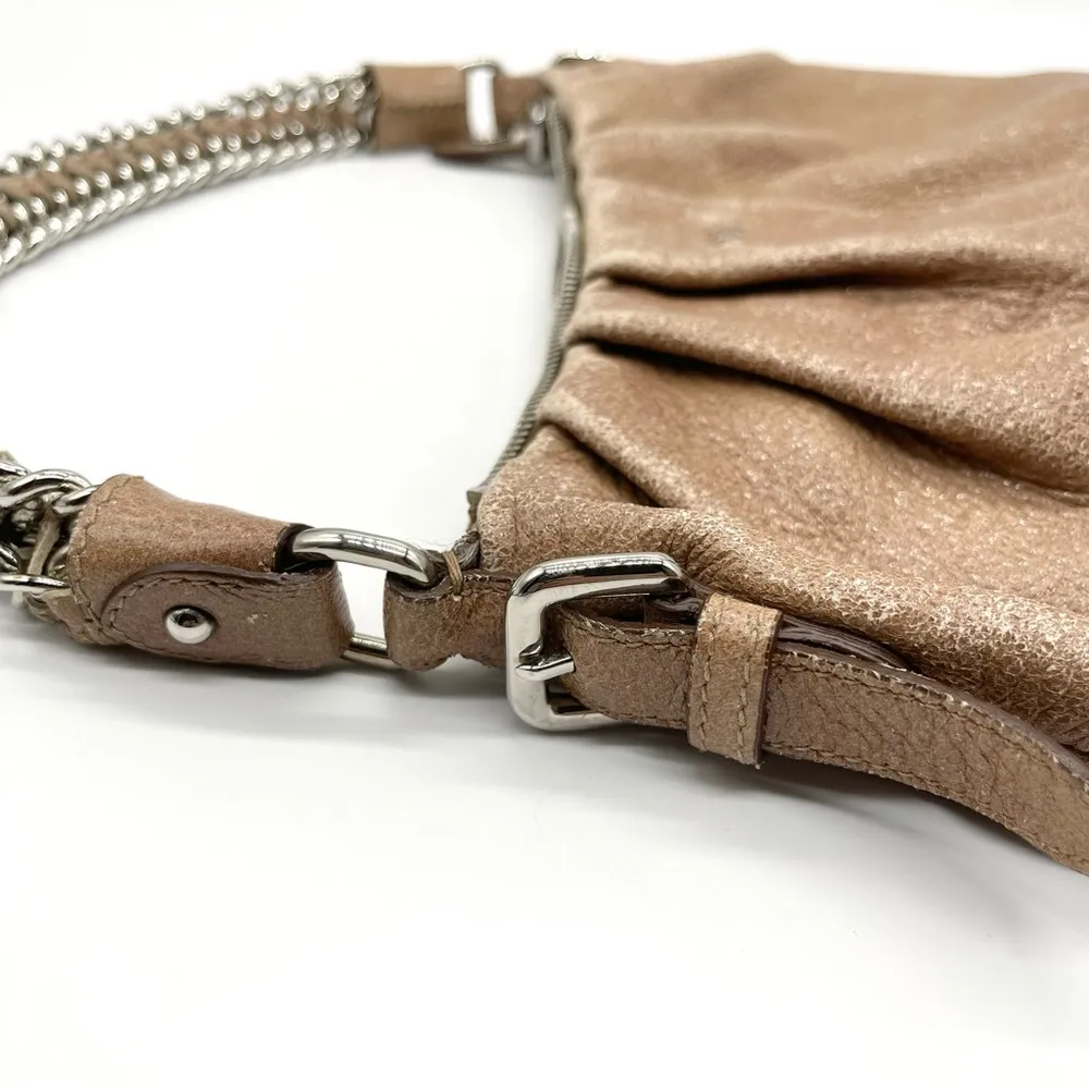 Prada Chain Cervo Lux Leather Cammeo Beige Pink Shoulder Handbag - Image 14