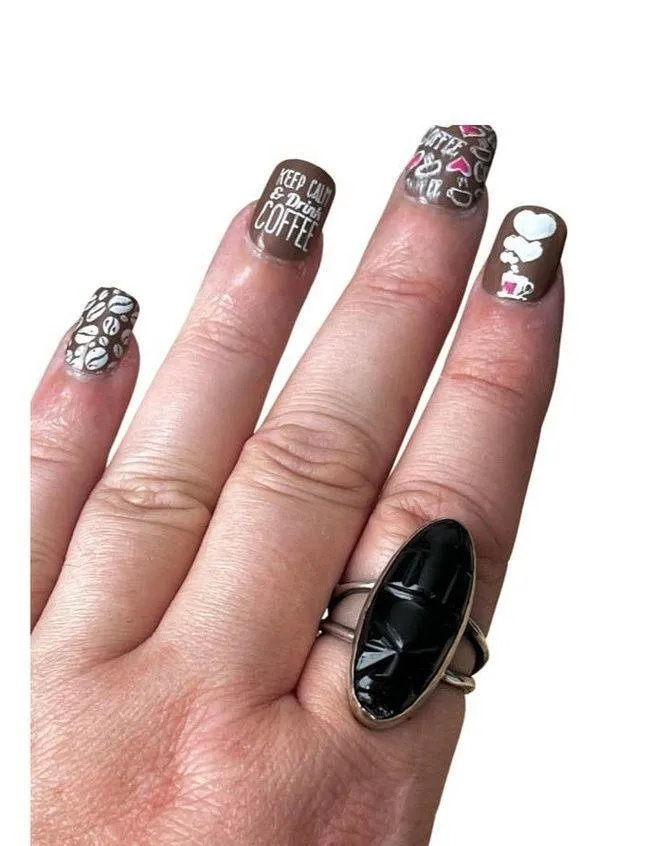 Sterling Silver Carved Face Ring, Vintage Mexican Tribal Jet Face Ring Sz 9.5 - Image 6