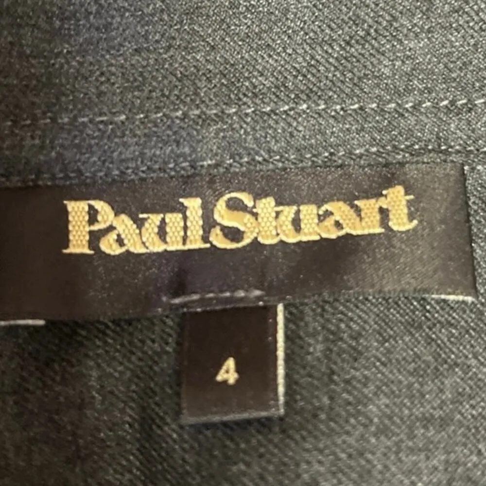 Paul Stuart Gray Collared Long Sleeve Tie Waist Calf Length Shirt Dress Size 4 - Image 4