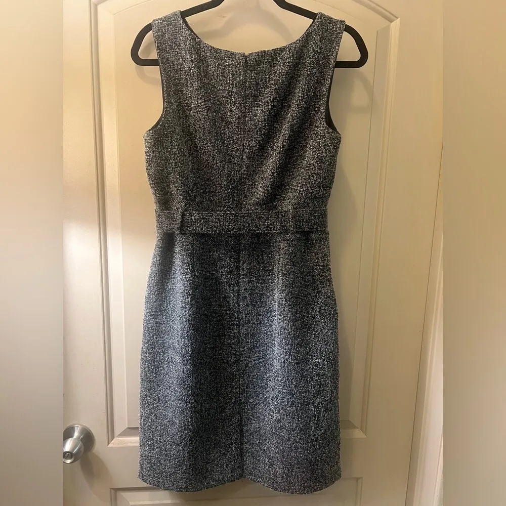 Brand New! Banana Republic Black & Gray Belted Tweed Power Dress Size 8 - Image 6