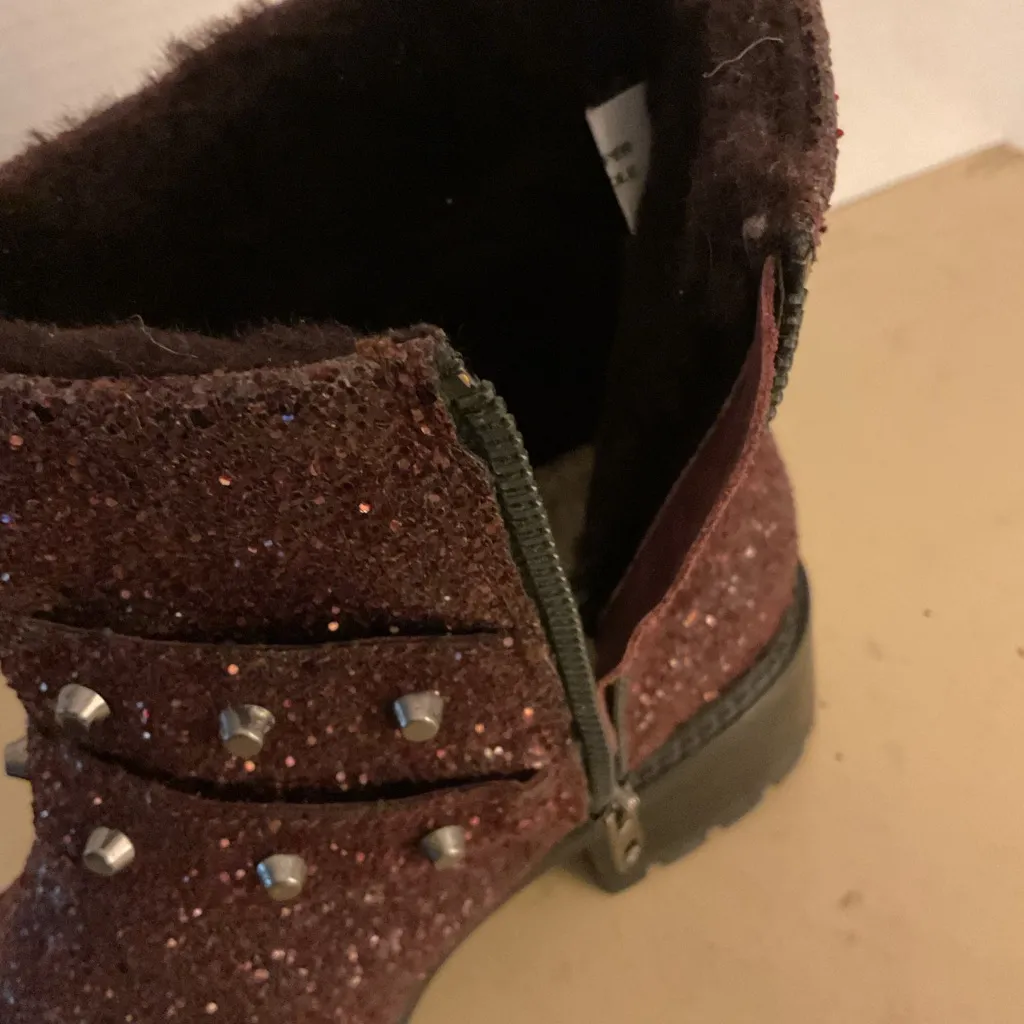 Ross & Snow women wine leather sparkle waterproof biker Stefana boots size 7.5 Brown - Image 8