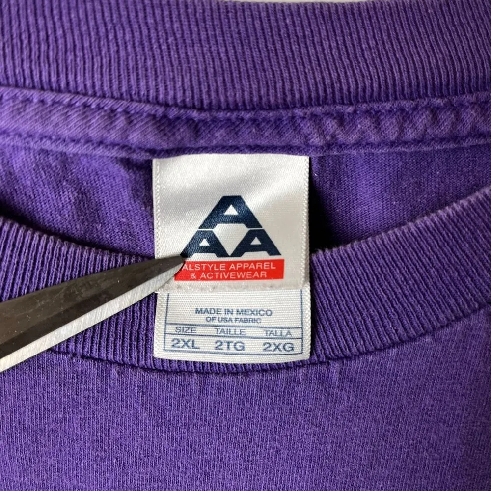 Vintage Y2K UW Stevens Point SP T Shirt Purple 2XL XXL Graphic Tee Cotton Solid Size undefined - Image 11