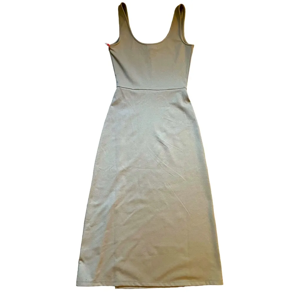 Open Edit scoop neck midi tank dress in tan size XS - Image 2