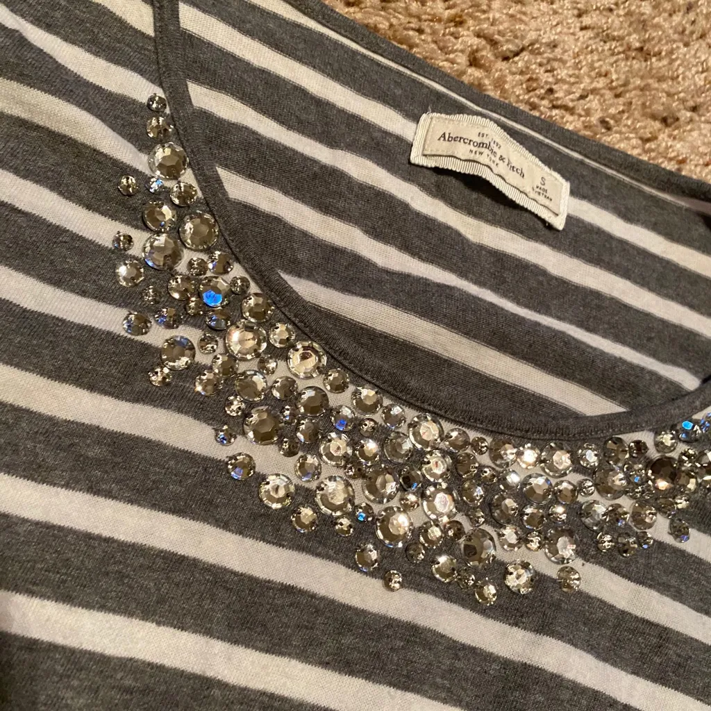 Abercrombie & Fitch Collar Jeweled Striped Shirt - Image 2