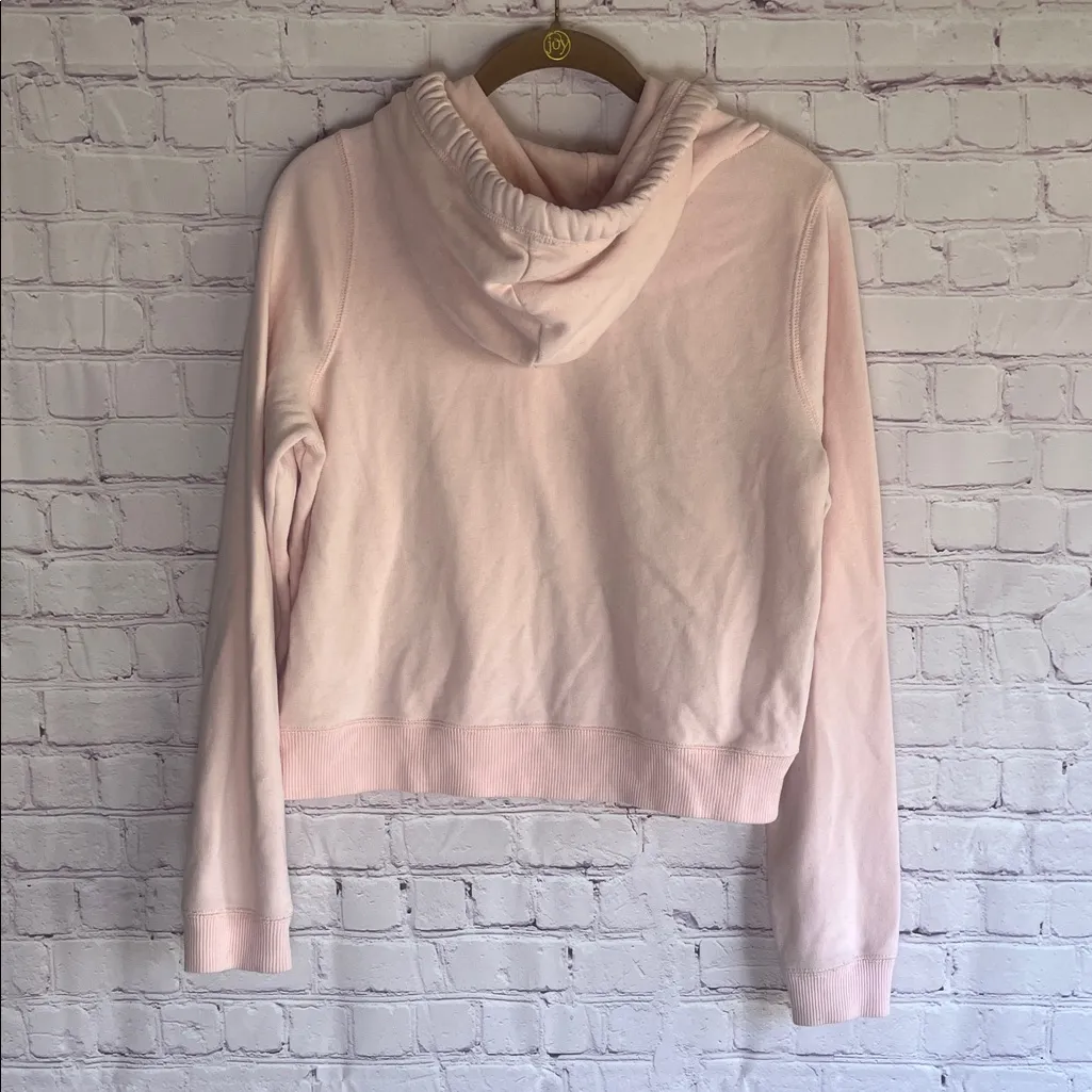 Hollister Light Pink Hoodie with Rose‎ Embroidery Woman’s Size Small - Image 3
