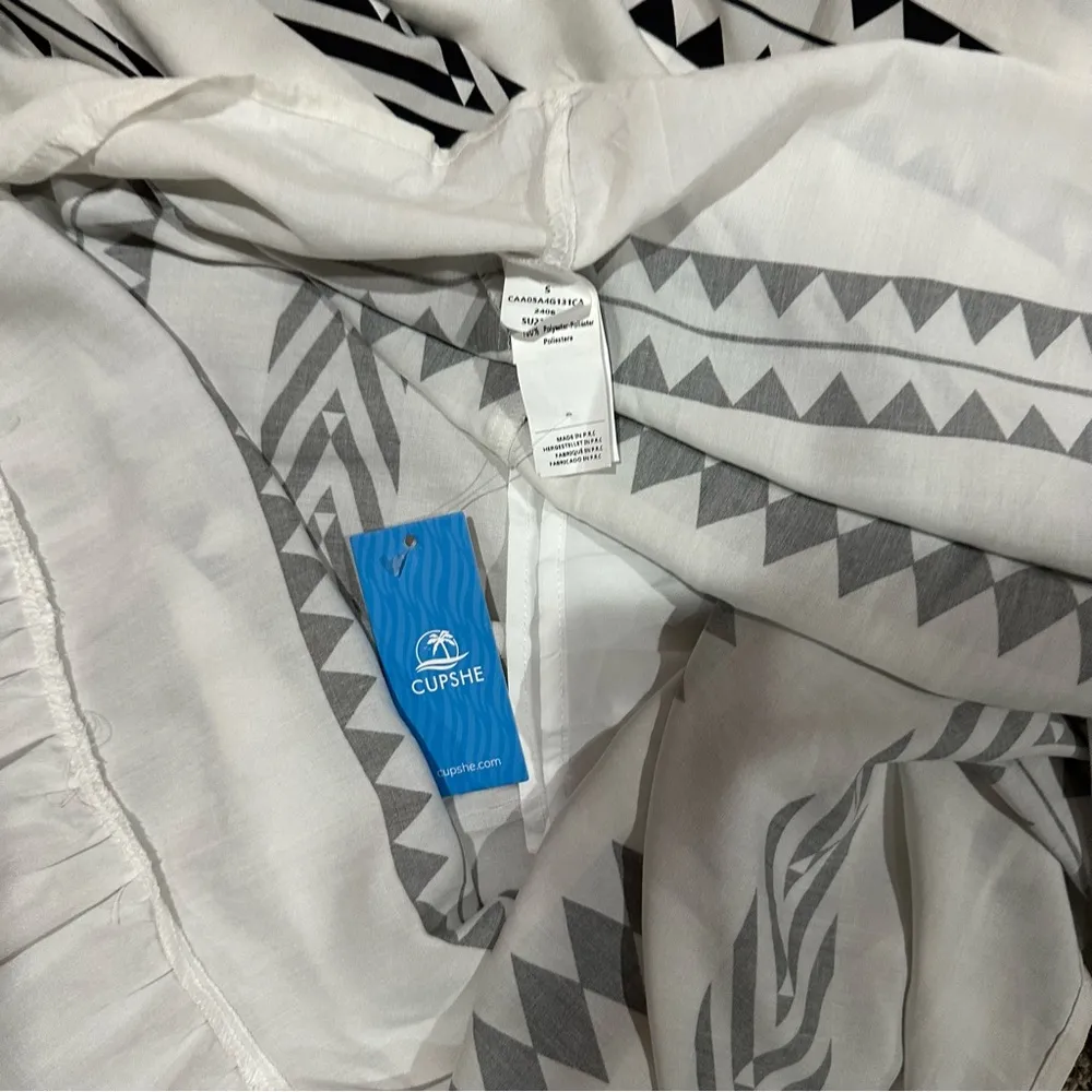 Cupshe Women's‎ Geo Striped Smocked Bodice Tube Maxi Beach Dress Small NWT - Image 5