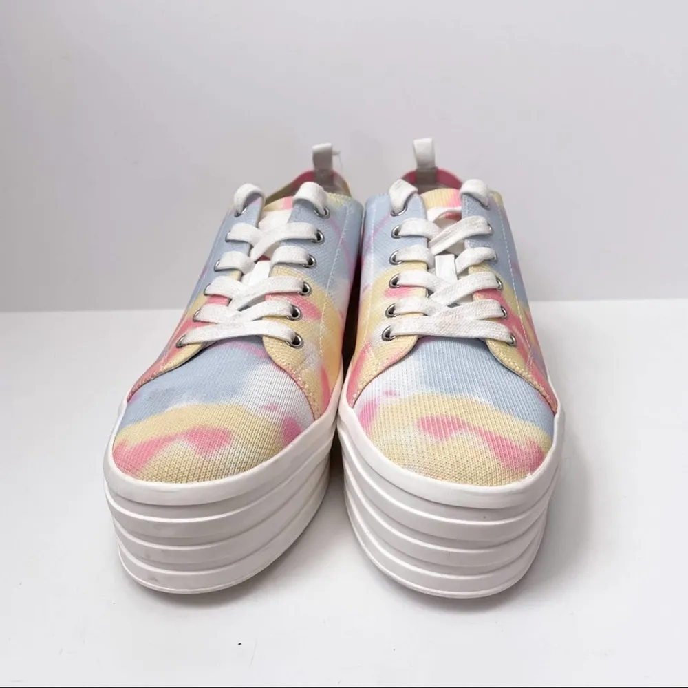 Gianni Binni Platform Lace Up Sneakers Tie Dye Multi Color 8M - Image 96
