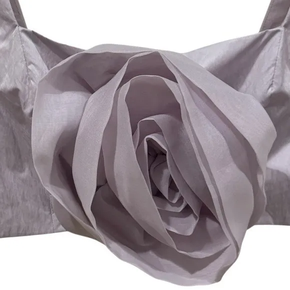 Free People Rose Quartz 3D Floral Crop Tank Fairy Princess Summer Fun Size L - Image 5