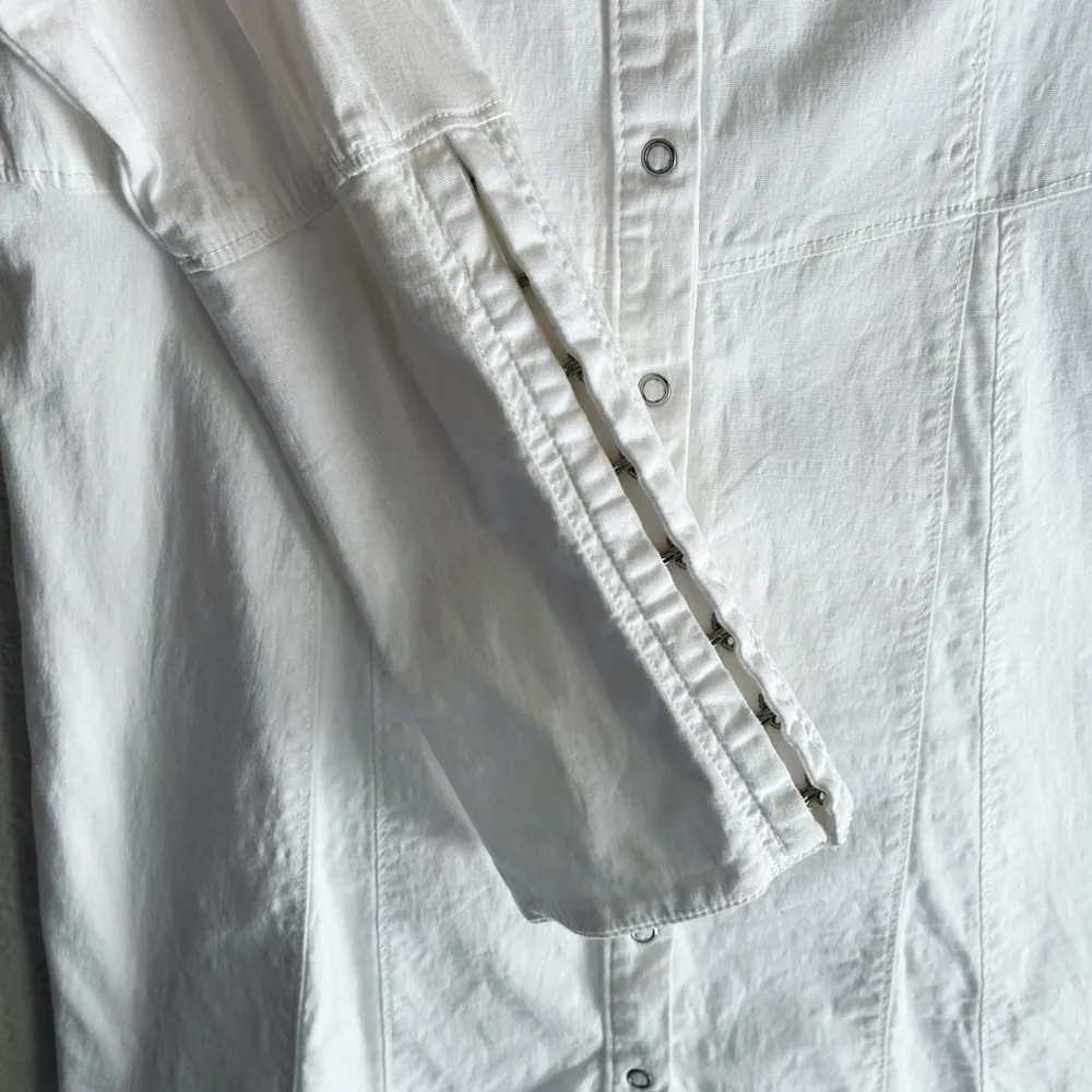 Free People Thea Button Front Dress Cotton White Sz Medium - Image 5