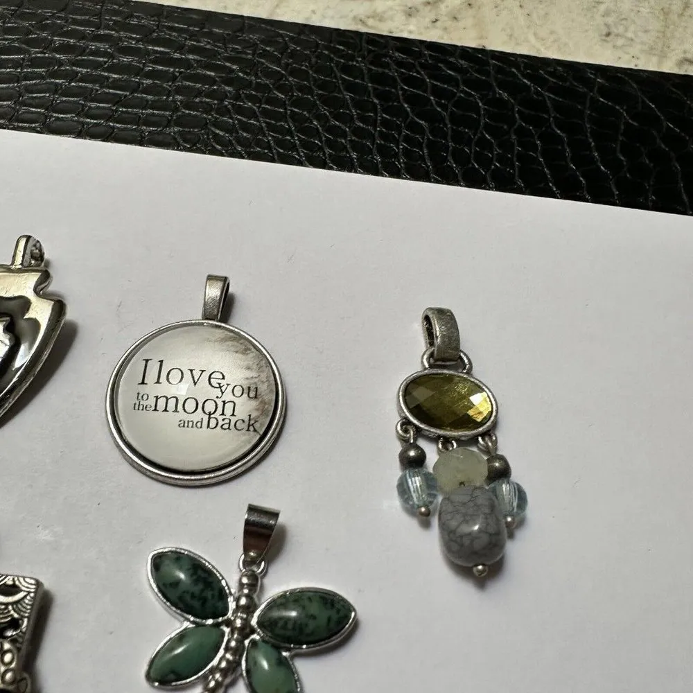 Lot Of 5 Silver Tone Jewelry Pendants / Charms - Image 2