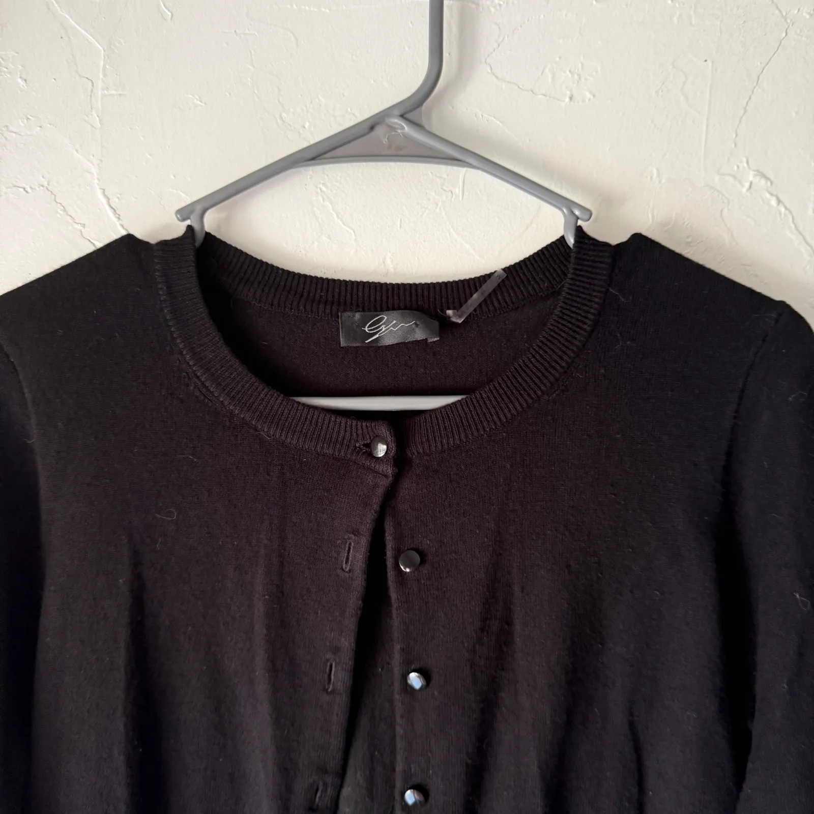 Y2k Styled Black Cardigan Medium 3/4 Sleeves Knit Coquette Preppy‎ Gilmore Girls - Image 2