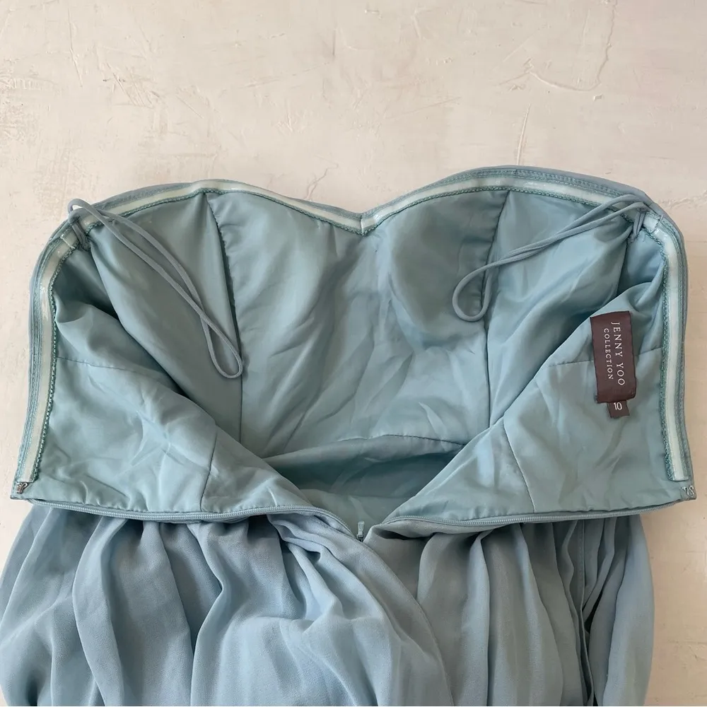 Jenny Yoo Annabelle Convertible Tulle Column Dress Dusty Blue Size 10 - Image 7