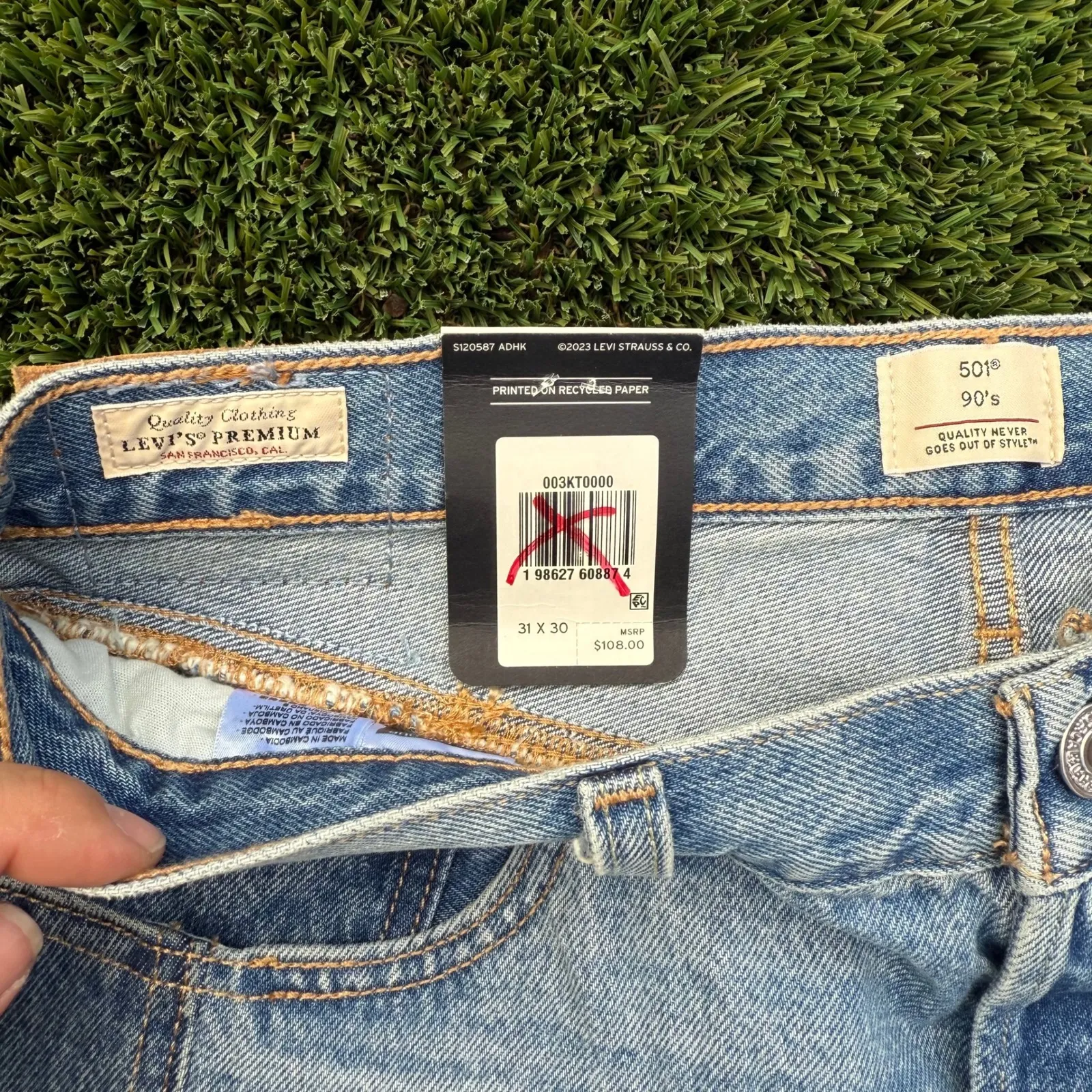 Levi's 501 90s Western Chaps  JeansLight Wash Straight Leg 31x30 New With Tag - Image 2