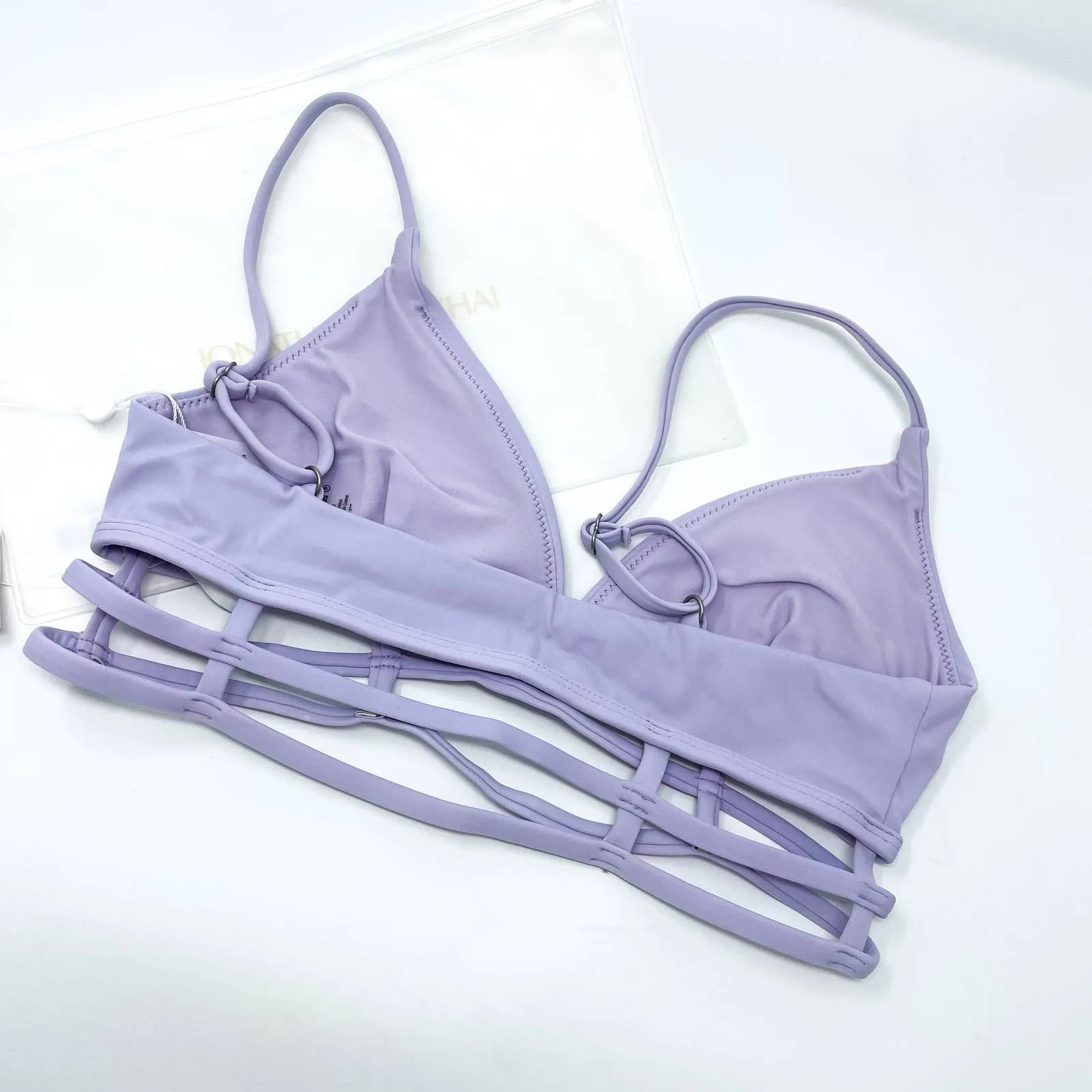Johnathan Simkhai Lilac Eunice Strappy Bikini TOP Purple Size XS - Image 4