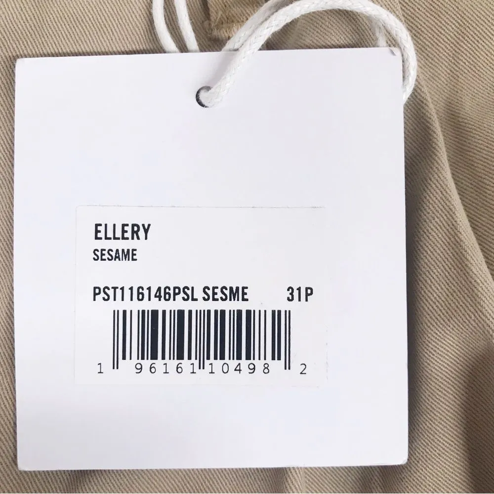 PISTOLA Ellery High Waist Wide Leg Trouser Pant Tan Sesame Size 31 Petite New - Image 7