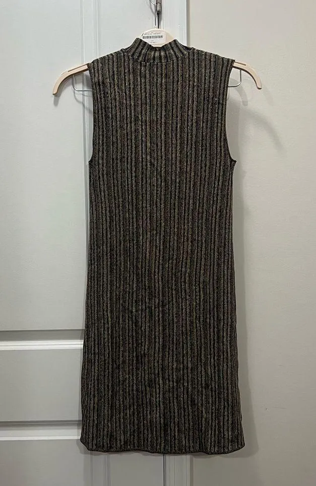 Theory Striped Stretch Knit Glossed Ottoman Dress Size P - Image 9