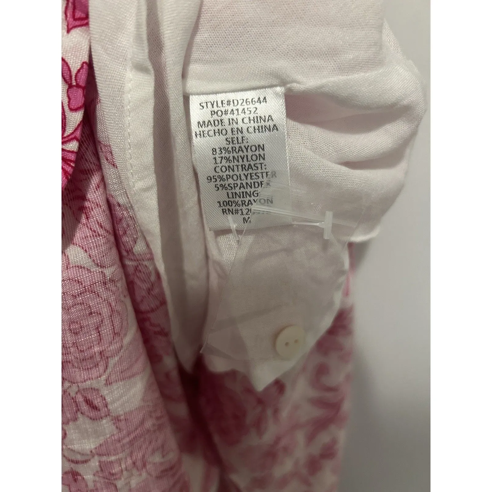 New Entro Midi Sun Dress Women's Medium Smock Pink Floral Tie Shoulder Feminine - Image 5