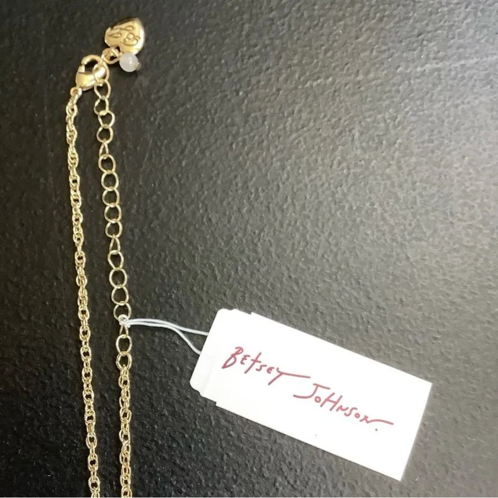 Betsey Johnson Cheerleader Necklace Gold Tone Pink Bear Crystal Pom Poms Movable - Image 7