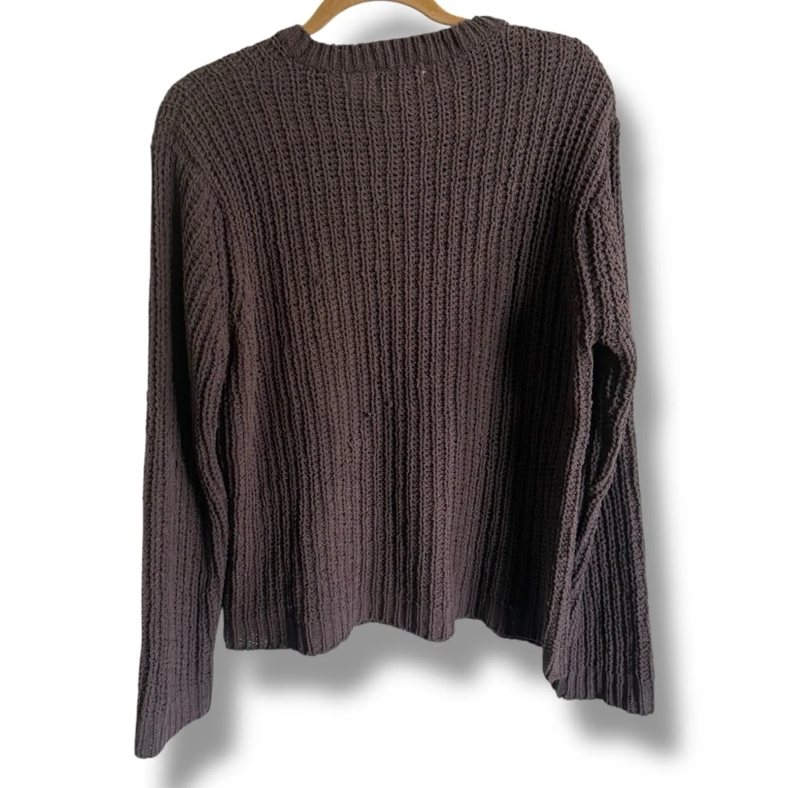 Ashley By‎ 26 International Brown Ribbed Crew Neck Sweater - Image 3