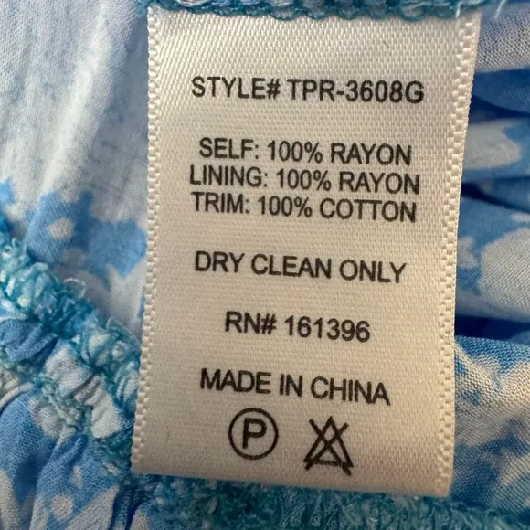 Skylar Madison Blue Floral Print Off Shoulder‎ Ruffle Romper Shorts Dress M - Image 7