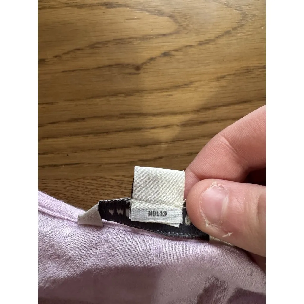 American Eagle Women Sz Medium Blouse Long Sleeve Tie Lightweight V Neck Preppy - Image 8