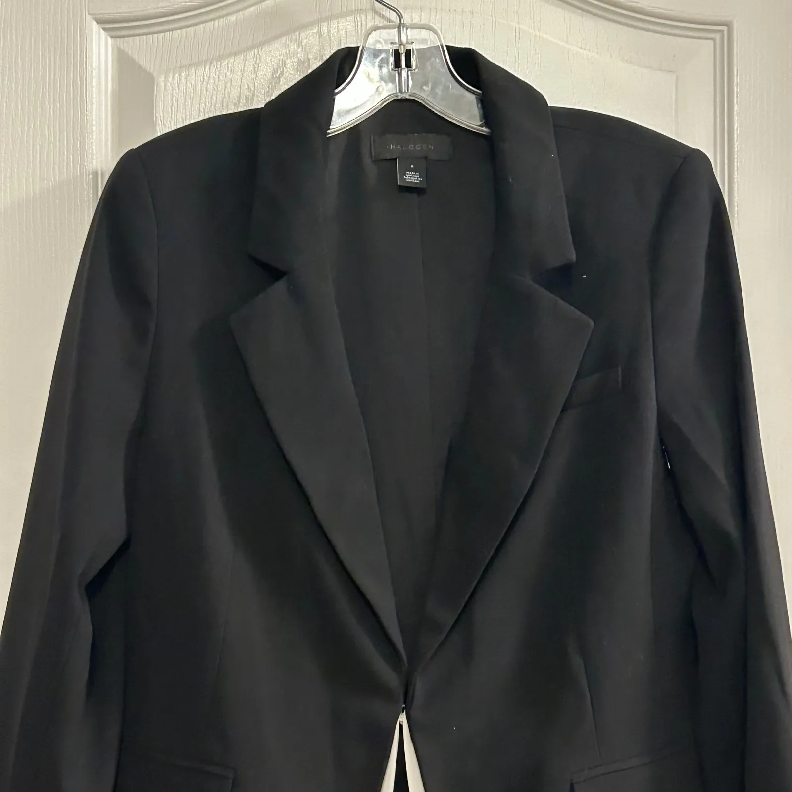 Halogen Black White Layered Front Open Front Blazer Jacket Women Size S - Image 8