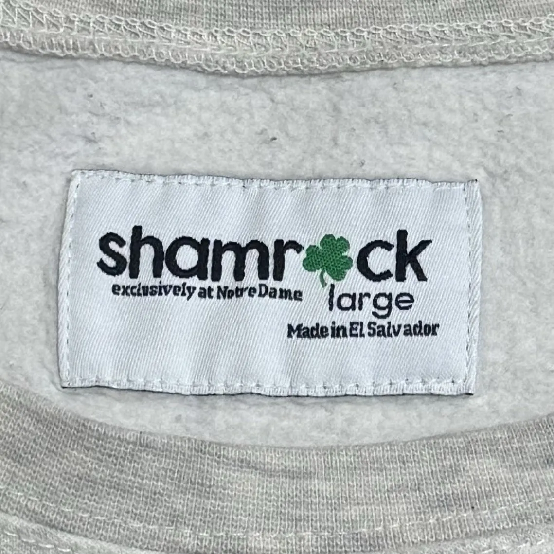 Shamrock Notre Dame College Spellout Crewneck Academia Cozy Athleisure L Gray Size L - Image 8