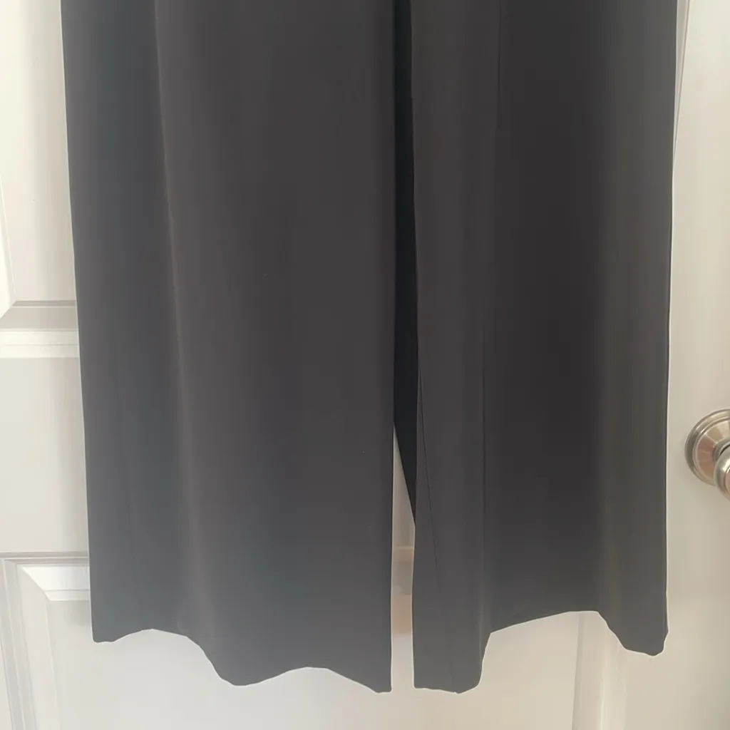 Joseph Ribkoff Pleated Cinch Waist Wide Leg Pants with Tie Size 6 Black - Image 5