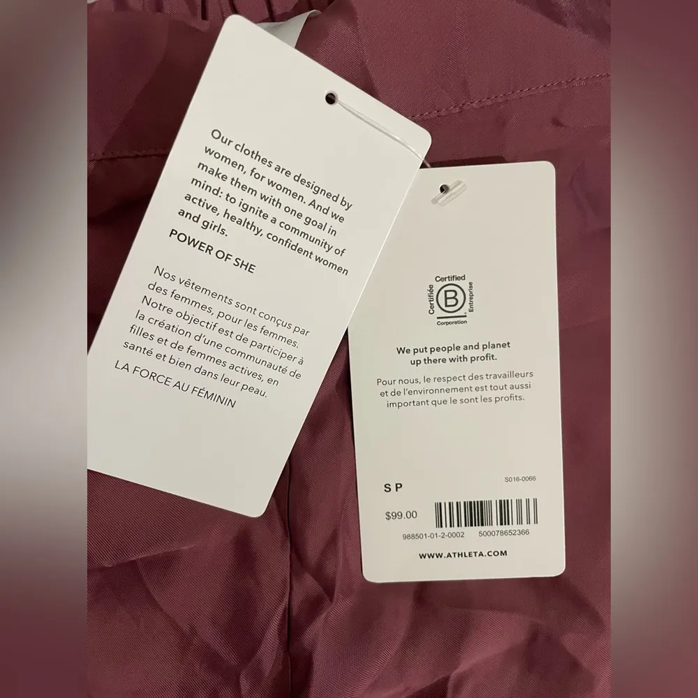 Athleta NWT Satin Feel Like Pink Wide-Leg Pants With Pockets Size S - Image 6