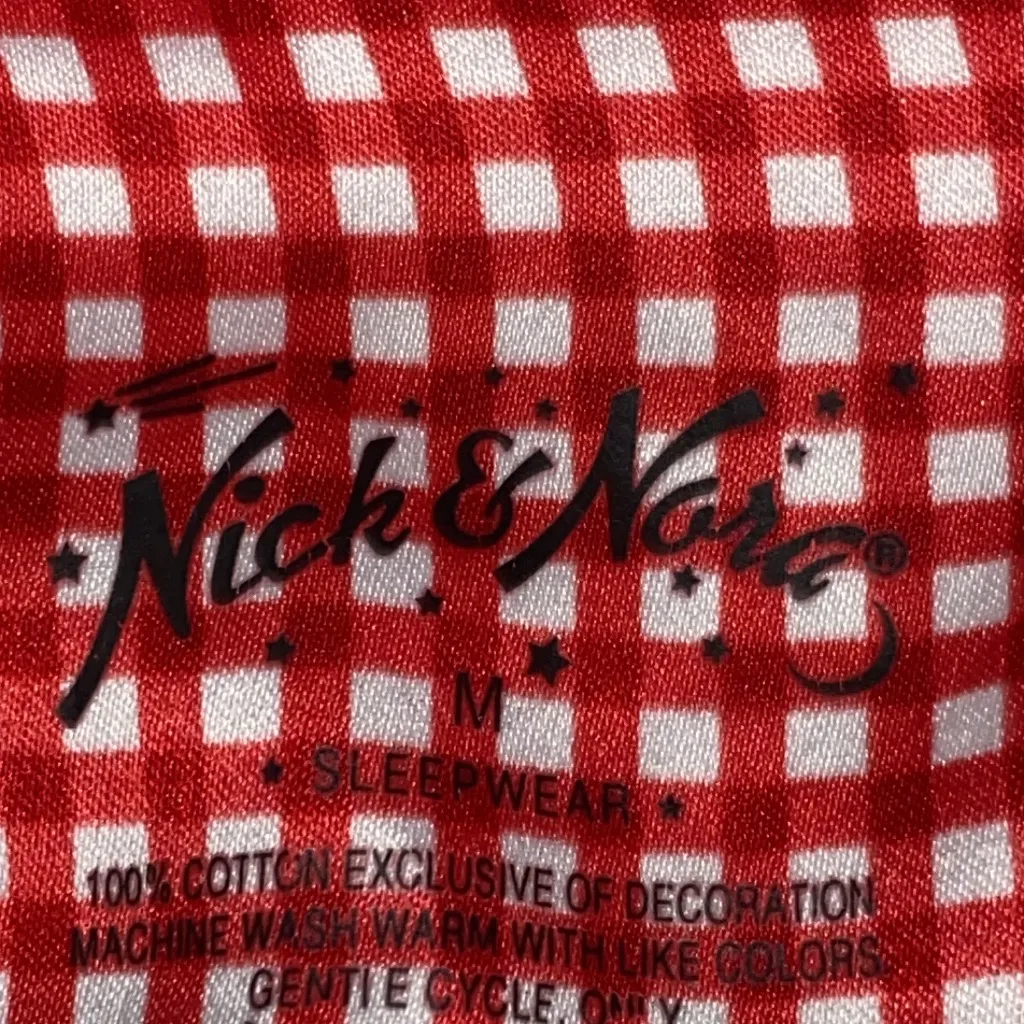 NICK & NORA WO SIZE MEDIUM SLEEP SHIET APPLE PICKING MONKEY DESIGN CLEAN POCKETS - Image 2