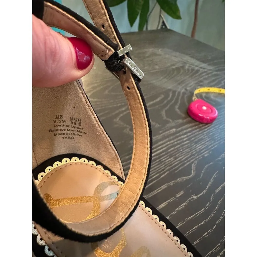 Sam Edelman Women's Black Ankle Strap Suede Sandals Sz 9 Block Heel Casual NWOT - Image 5