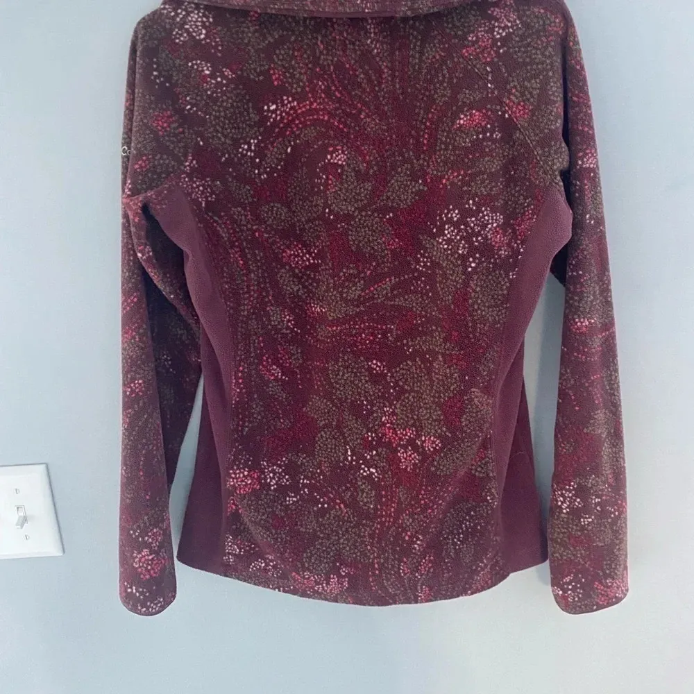 Columbia Arctic Air Burgundy Printed 1/4 Zip Fleece Pullover Medium M - Image 2