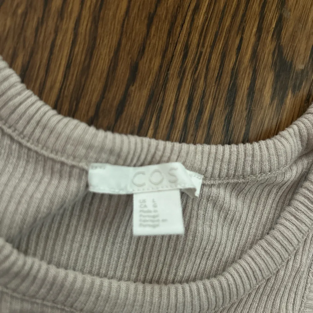 COS Cream Ribbed Tank Top - Image 2