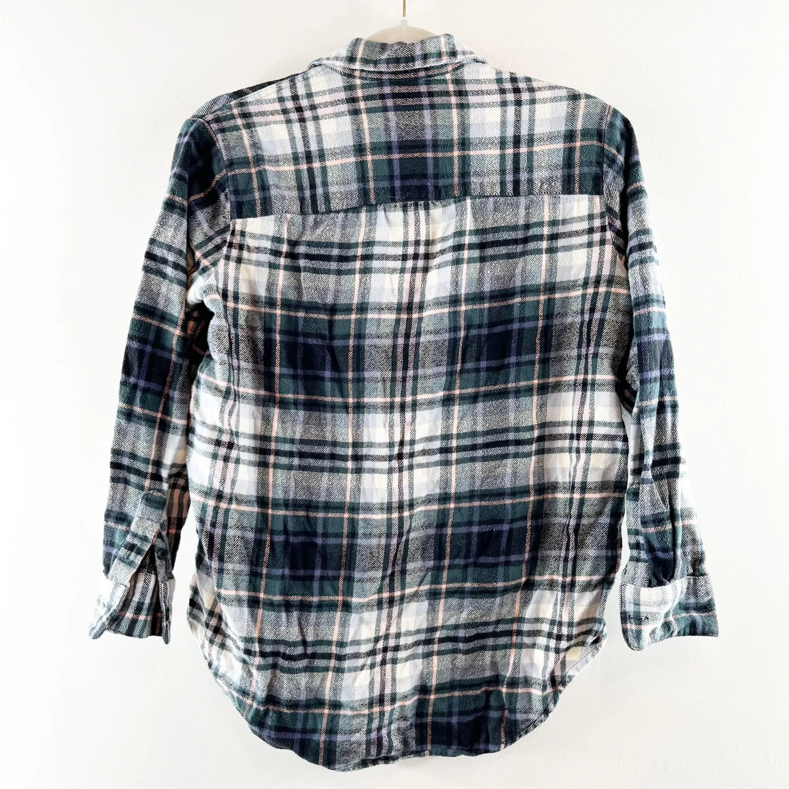Madewell Flannel Plaid Sunday Button Up Shirt in Cronston Green XS - Image 5