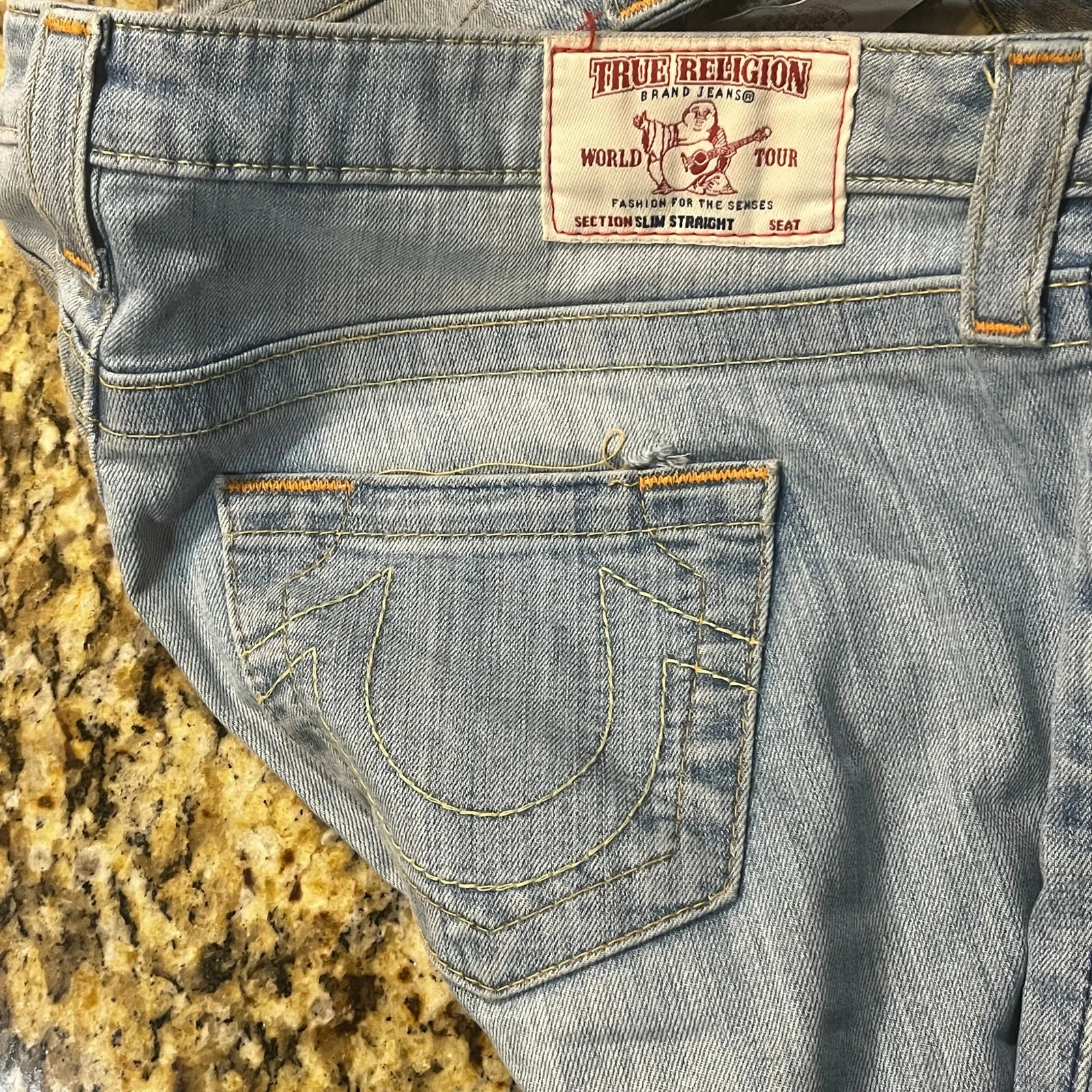 True Religion Women’s Straight Leg Jeans Size 29 Light Wash Y2K Streetwear - Image 4