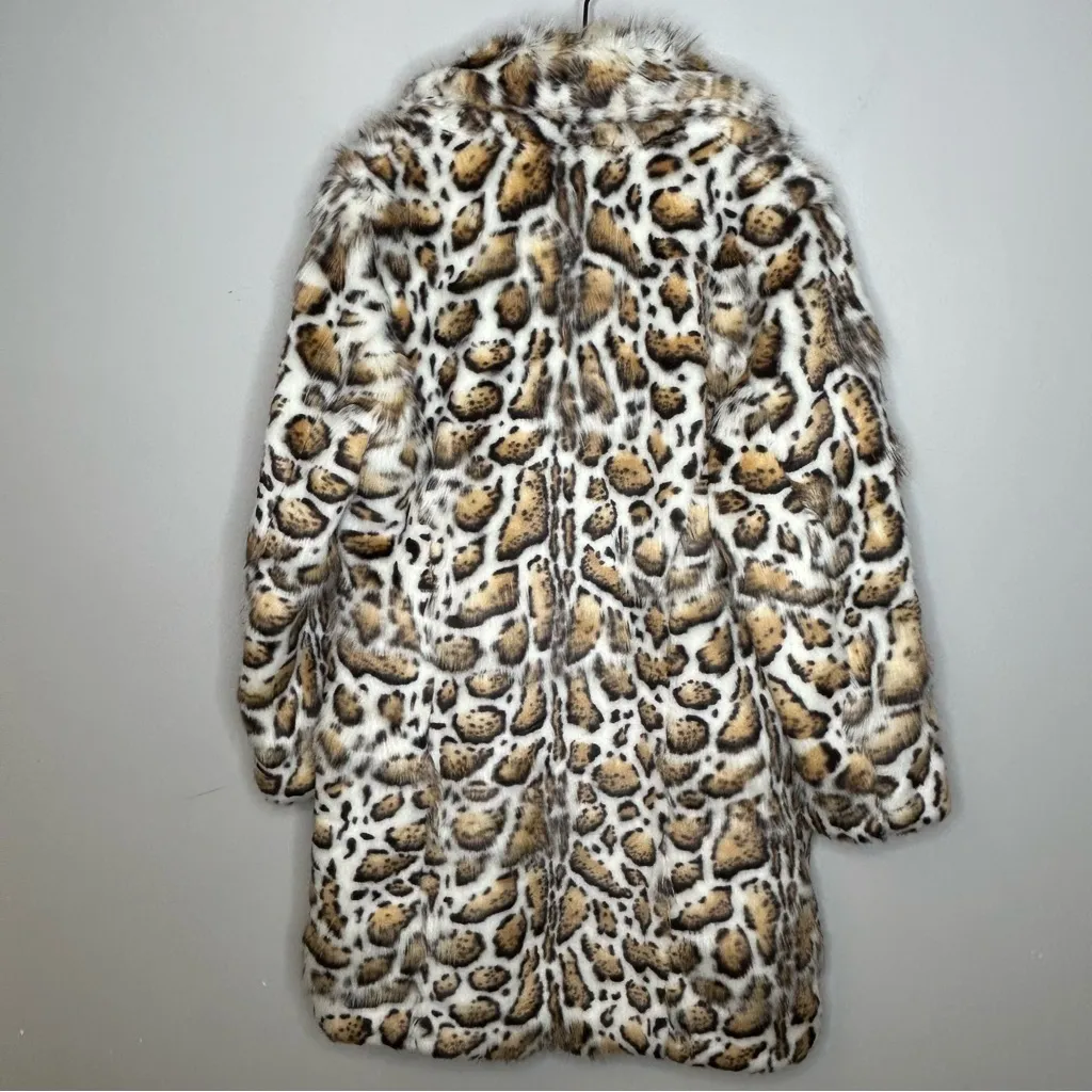 Donna Salyers Fabulous Furs Faux Fur Clouded Leopard Print Coat Size M NWOT White Size M - Image 2