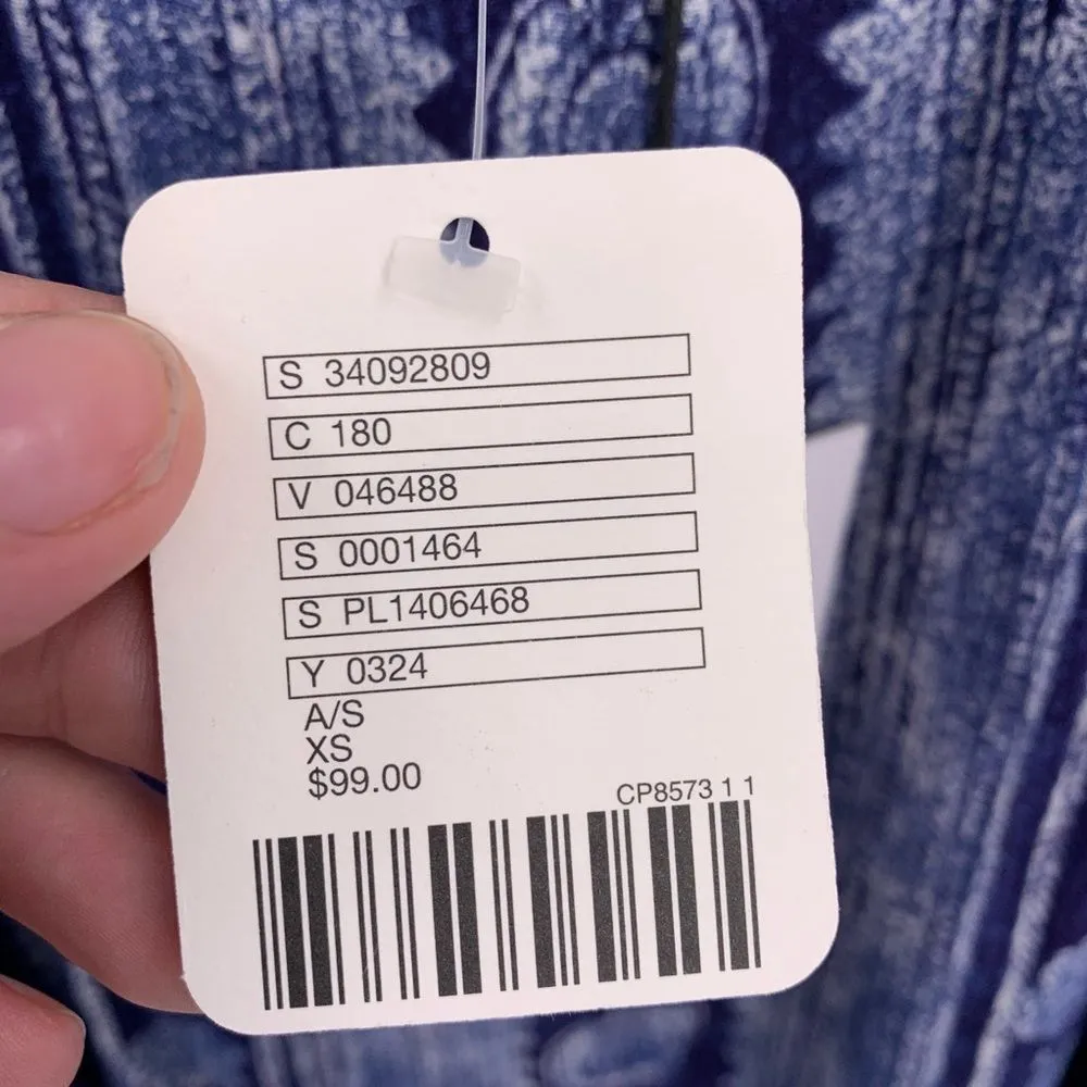 Somedays Lovin Blue Batik Print Lightweight Dress Size XS New - Image 5