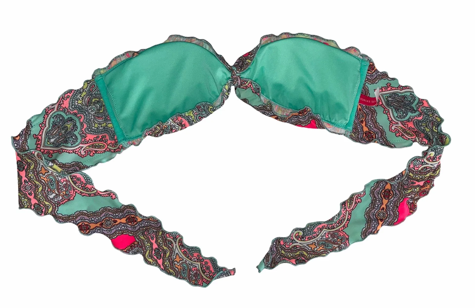 VICTORIA SECRET Paisley Ruffle Bikini Top Size M - Image 3