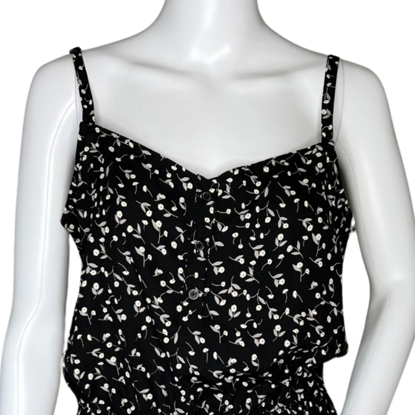 Gibson Shirt‎ Womens Small Black White Ditzy Floral Blouse Tank Flower Bloomcore - Image 5