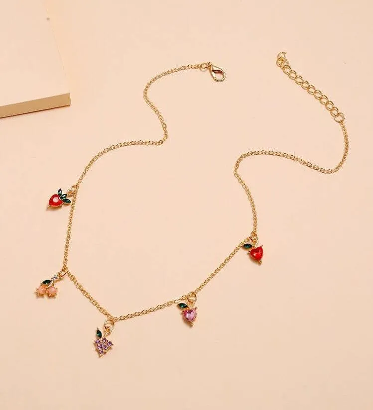 Fruit Charm Necklace Gold - Image 2