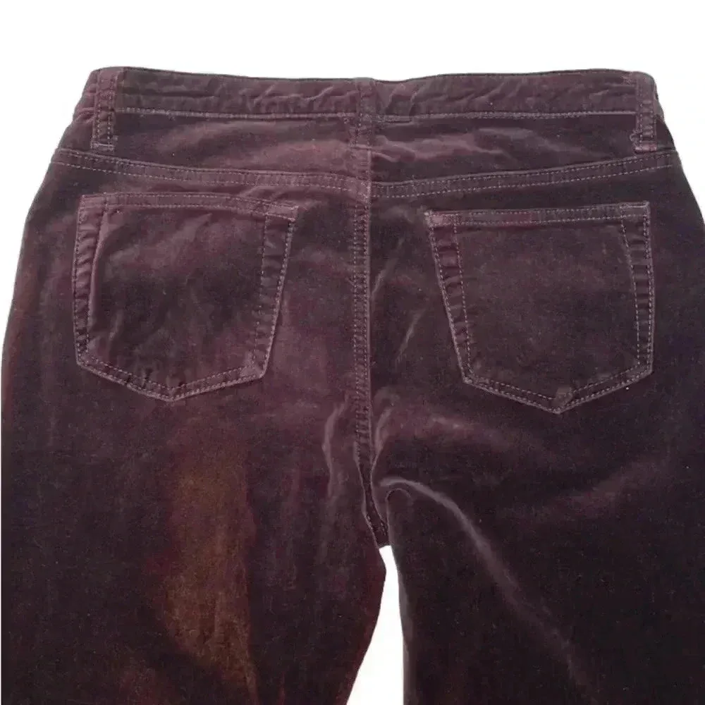 Sundance Velveteen Stretch Straight Leg Pants Burgundy 2P - Image 6