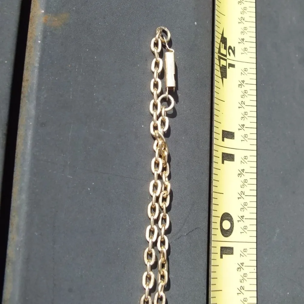 Yellow and Gold Color Lion Pendant on 24" Link Alloy Chain, Large Retro 1970s - Image 10