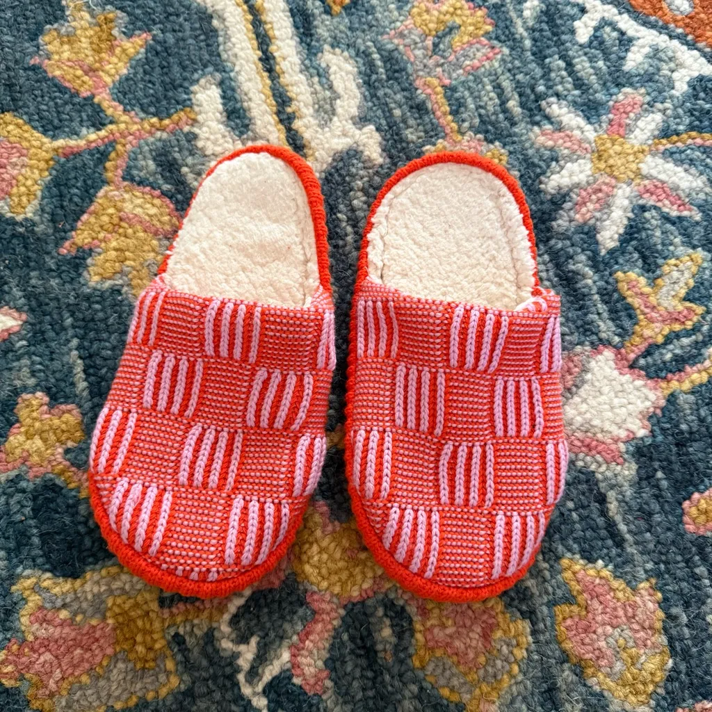 Verloop Poppy Lilac Chunky Knit Checkerboard Slide Slippers L/XL Womens 9.5 - Image 4