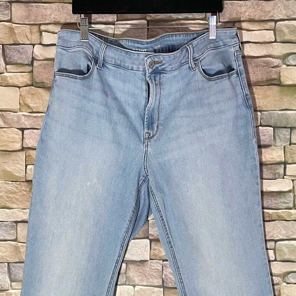 Old Navy Women Jeans Womens 20 High-Rise Straight Light Wash Plus Size - Image 2