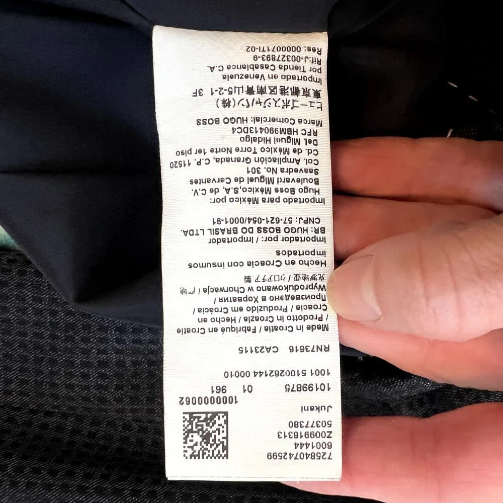 BOSS Jukani Check Wool Suit Blazer Jacket Professional Size 10 Black - Image 7